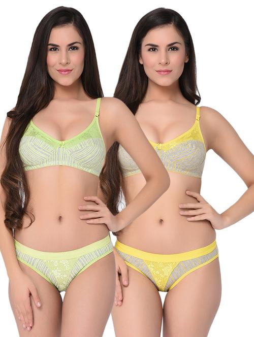 set of 2 lace detail striped and panty set - 15974798 - Standard Image - 1