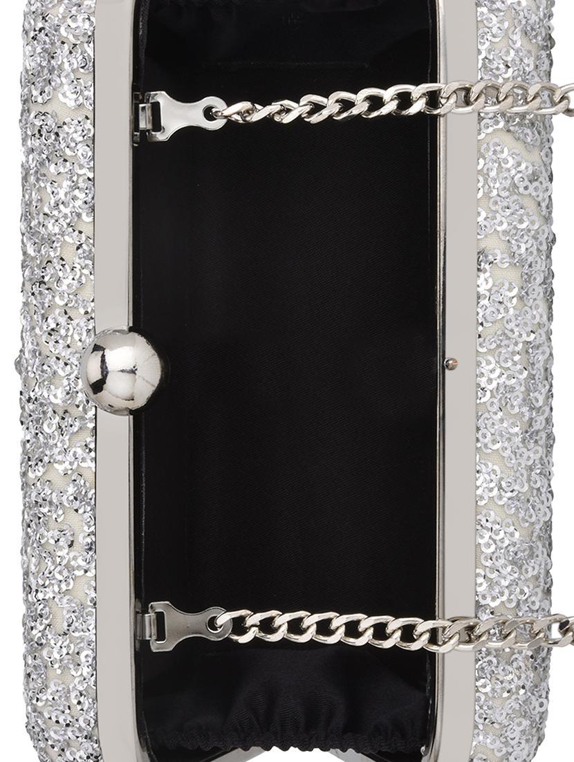 silver metal regular clutch - 15974882 - Zoom Image - 3