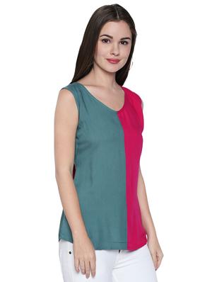 bow detail color block tank top - 15975032 - Standard Image - 2
