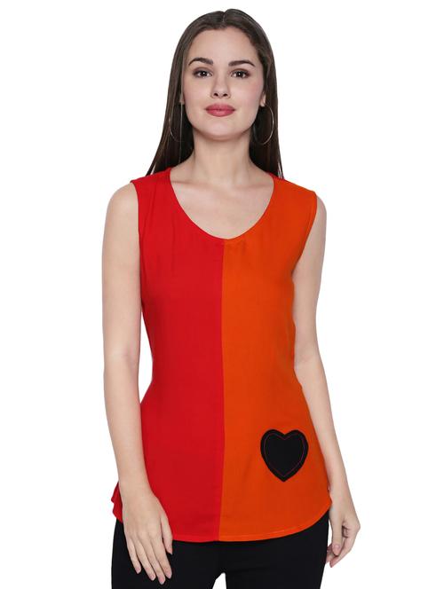 color block heart applique tank top - 15975035 - Standard Image - 1