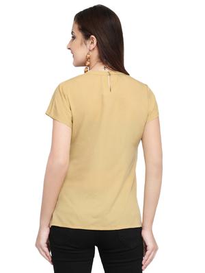 keyhole back contrast ruffle top - 15975044 - Standard Image - 3