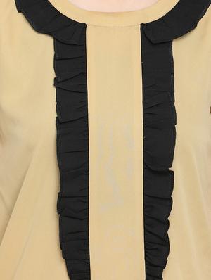 keyhole back contrast ruffle top - 15975044 - Standard Image - 4