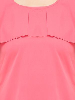 scoop neck ruffled overlay top - 15975051 - Standard Image - 4