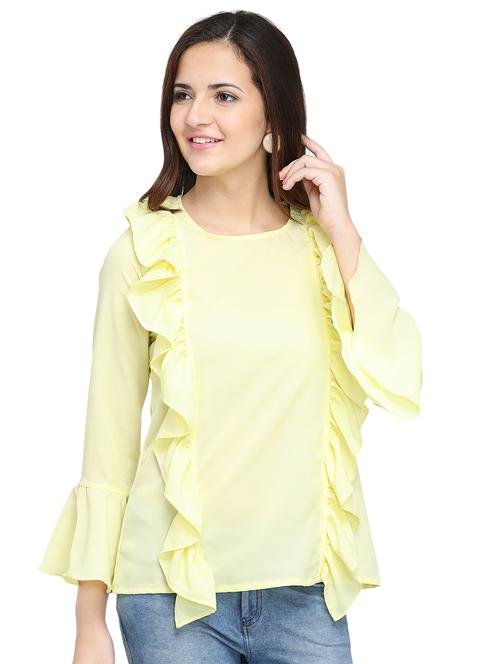 bell sleeved ruffle top - 15975058 - Standard Image - 1