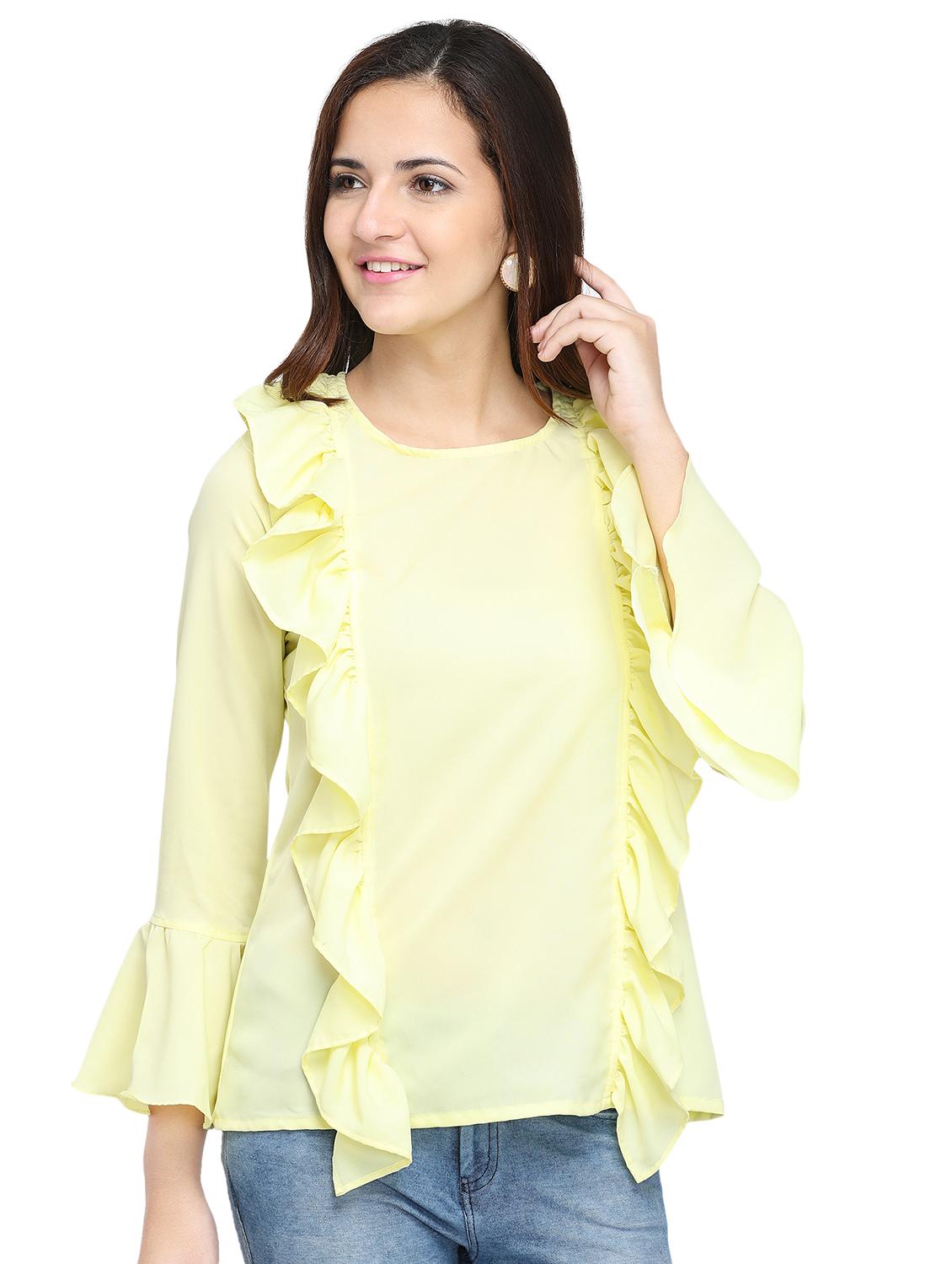 bell sleeved ruffle top - 15975058 - Zoom Image - 1