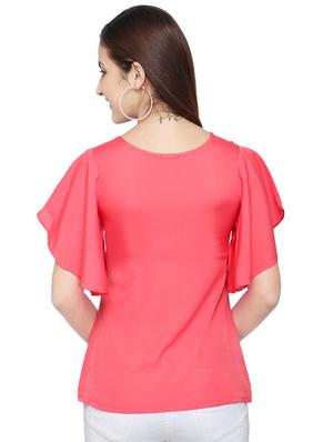 ruffle sleeved round neck top - 15975060 - Standard Image - 3