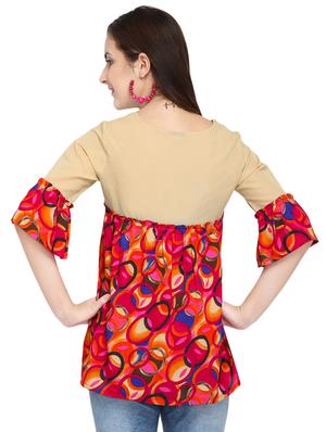 ruffle detail geometric top - 15975064 - Standard Image - 3
