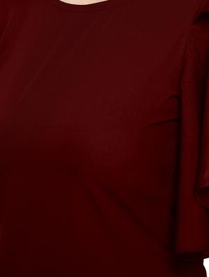 ruffle sleeved round neck top - 15975069 - Standard Image - 4