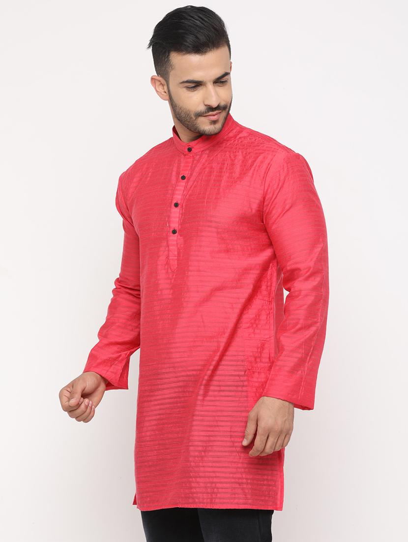 red striped short kurta - 15975078 - Zoom Image - 2