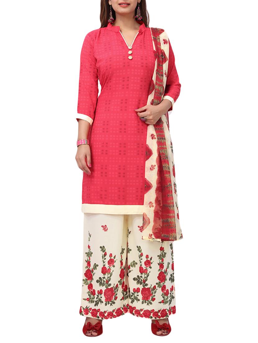 printed unstitched combo suit - 15975428 - Zoom Image - 2