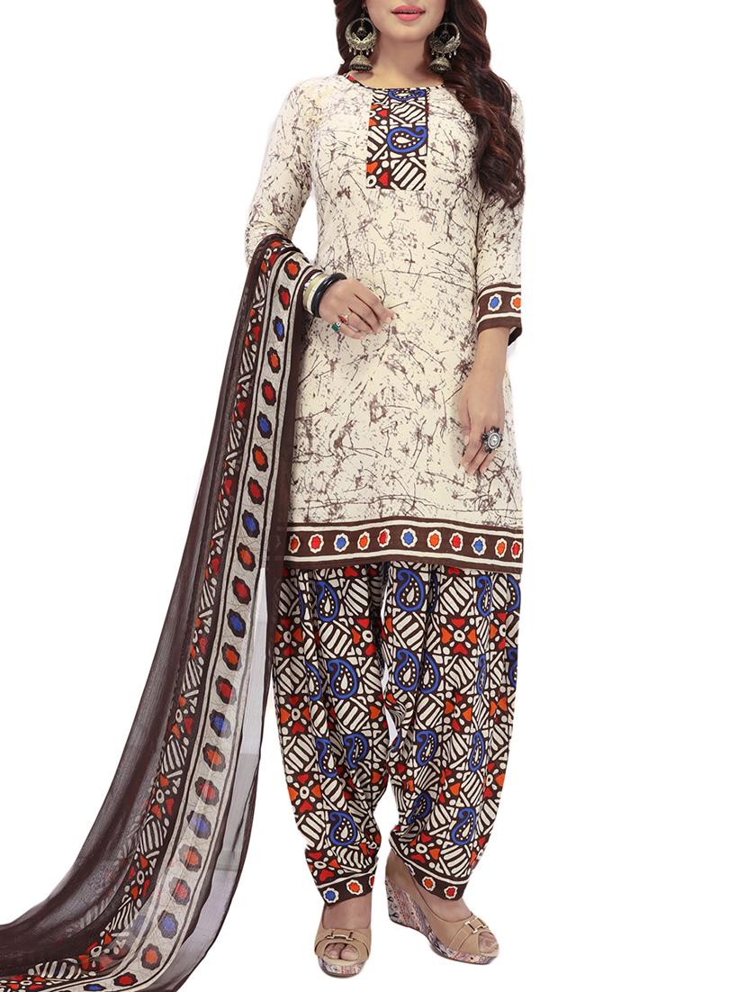 printed unstitched combo suit - 15975617 - Zoom Image - 2