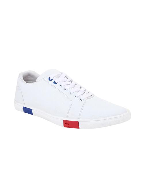 white leatherette lace up sneakers - 15975697 - Very Small Image - 1