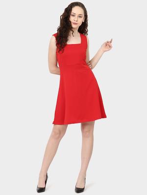 square neck a-line dress - 15975698 - Standard Image - 4