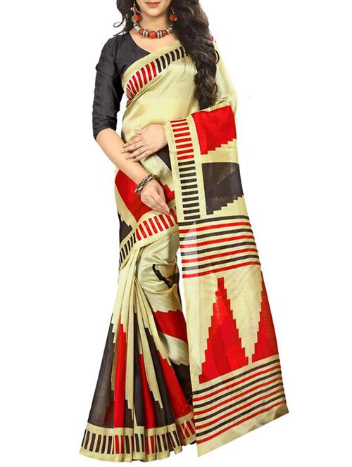 geometrical printed saree with blouse - 15975772 - Very Small Image - 1