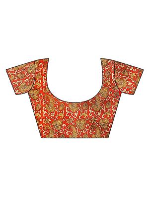 kalamkari border turquoise mysore silk saree with blouse - 15975810 - Standard Image - 3