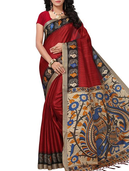 kalamkari printed saree with blouse - 15975829 - Standard Image - 1