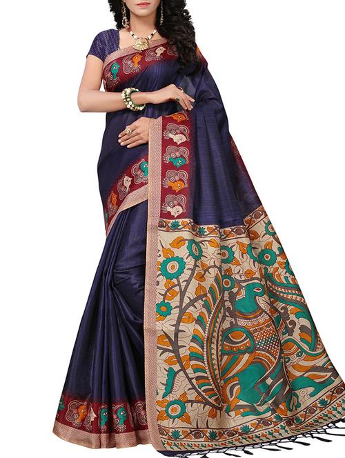 kalamkari printed saree with blouse - 15975830 - Standard Image - 1