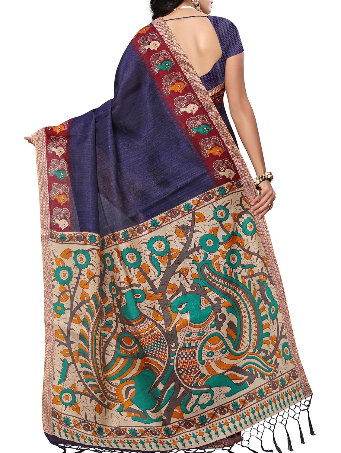 kalamkari printed saree with blouse - 15975830 - Zoom Image - 2