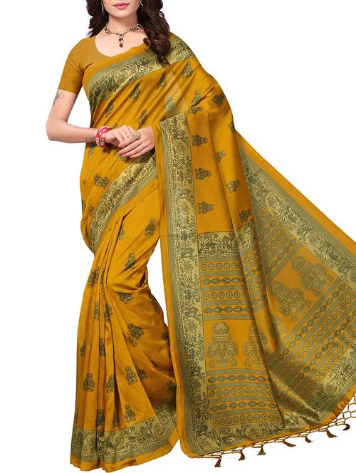 ethnic motifs mysore silk saree with blouse - 15975878 - Very Small Image - 1