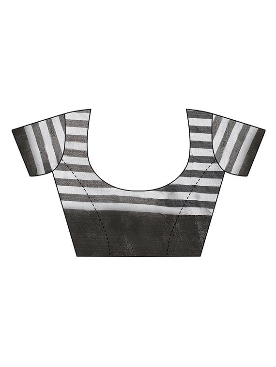 striped motif zari woven saree with blouse - 15975887 - Zoom Image - 3