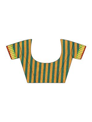 zari border mustard saree with blouse - 15975899 - Standard Image - 3