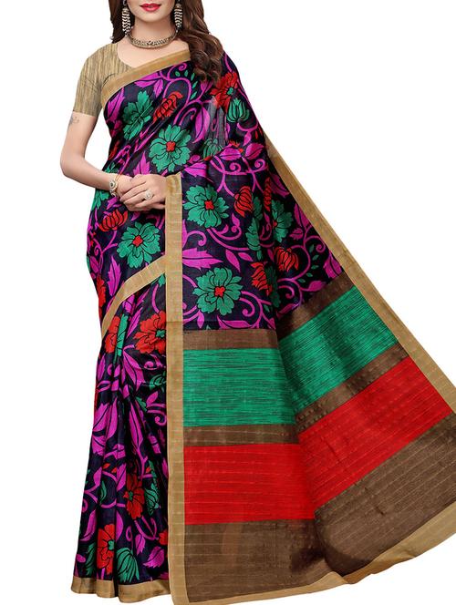 floral printed saree with blouse - 15975903 - Very Small Image - 1
