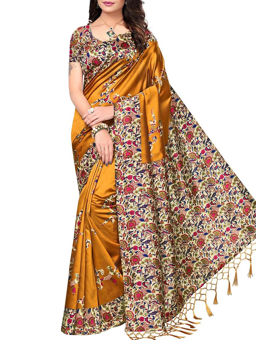 kalamkari mysore silk saree with blouse - 15976146 - Zoom Image - 1