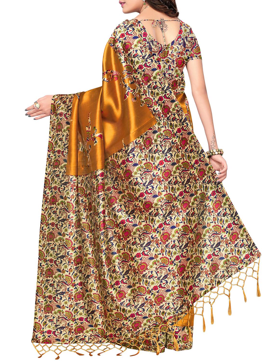 kalamkari mysore silk saree with blouse - 15976146 - Zoom Image - 2