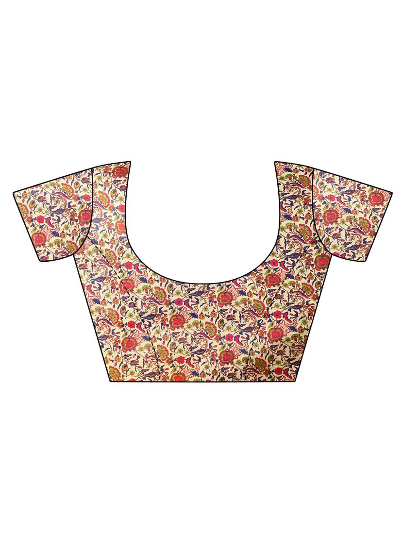 kalamkari mysore silk saree with blouse - 15976146 - Zoom Image - 4