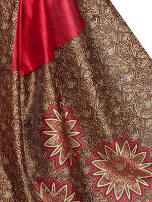 kalamkari border red mysore silk saree with blouse - 15976164 - Standard Image - 2
