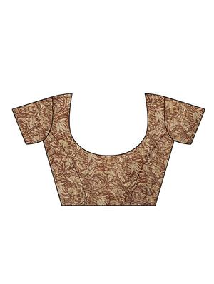 kalamkari border red mysore silk saree with blouse - 15976164 - Standard Image - 3