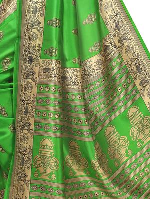 ethnic motifs green mysore silk saree with blouse - 15976208 - Standard Image - 3