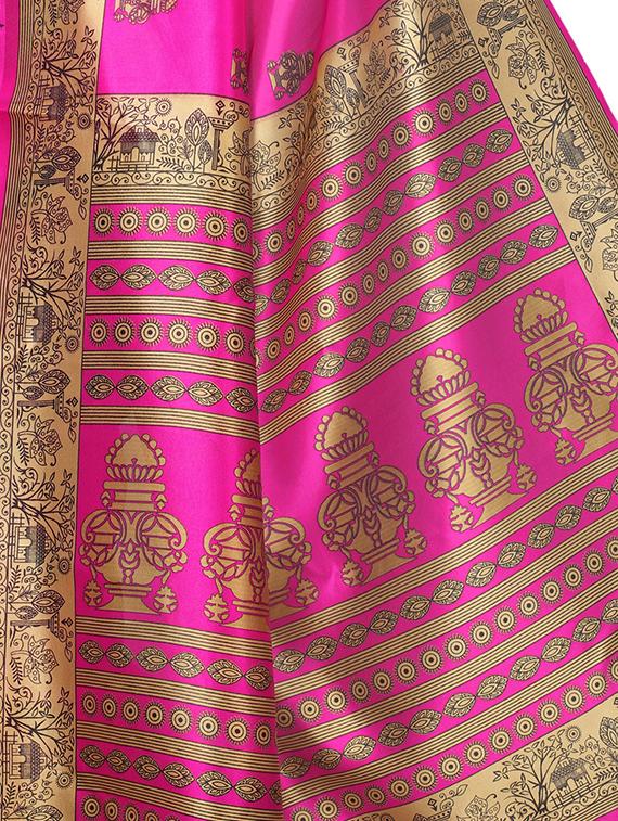ethnic motifs pink mysore silk saree with blouse - 15976213 - Zoom Image - 3
