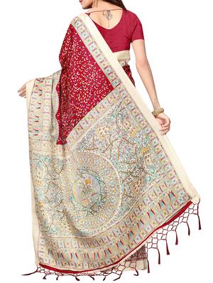 madhubani printed saree with blouse - 15976353 - Standard Image - 2