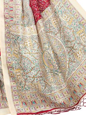 madhubani printed saree with blouse - 15976353 - Standard Image - 4