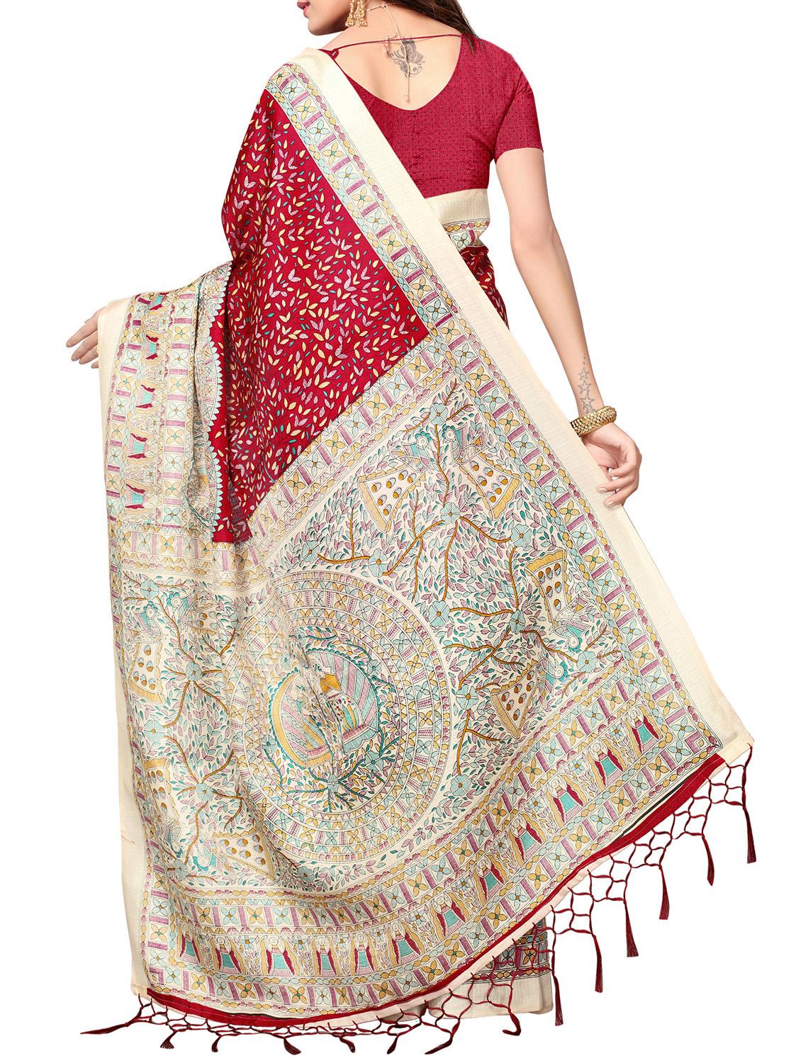 madhubani printed saree with blouse - 15976353 - Zoom Image - 2