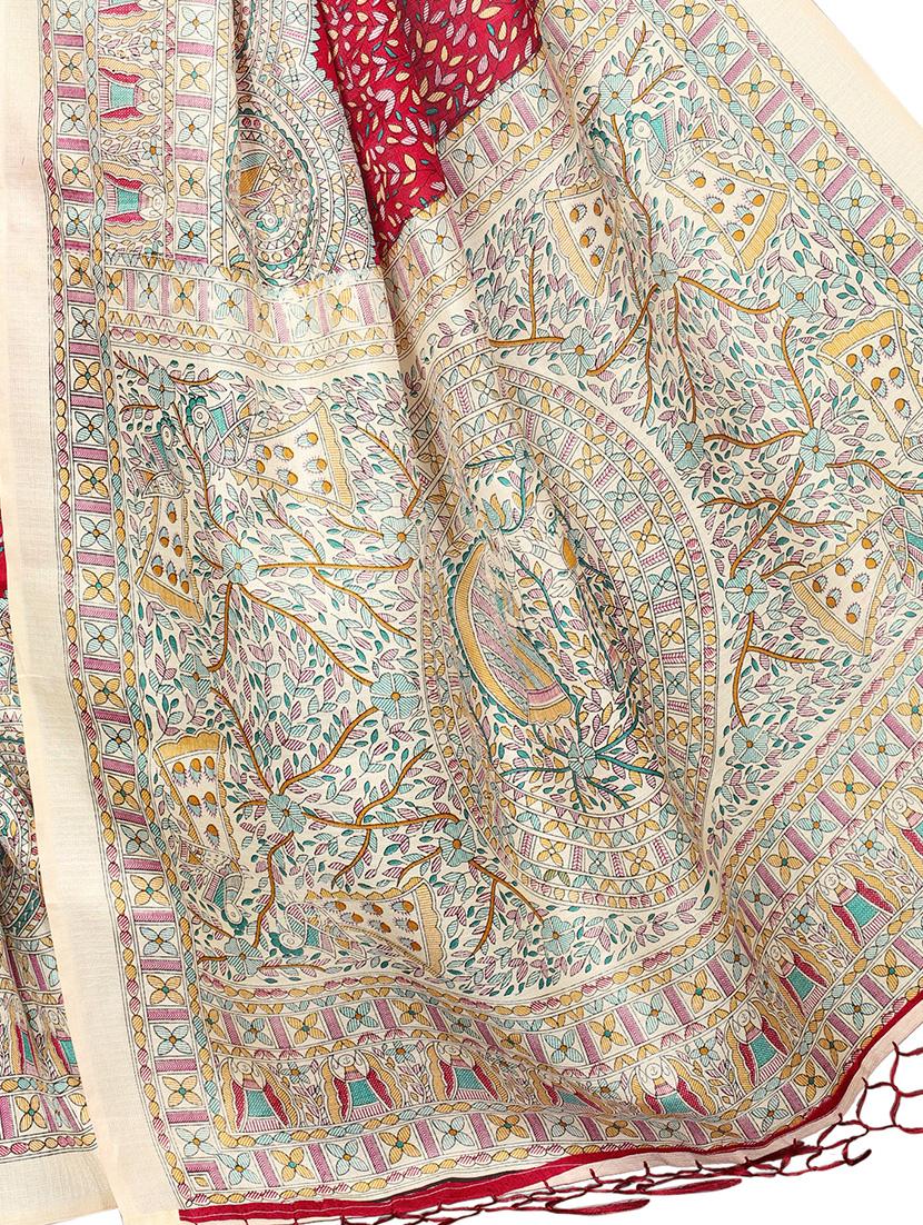 madhubani printed saree with blouse - 15976353 - Zoom Image - 4