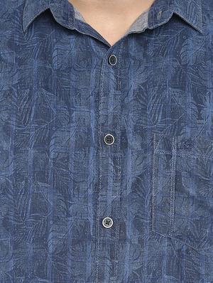 blue printed casual shirt - 15976643 - Standard Image - 4