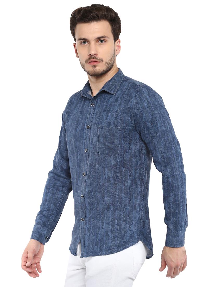 blue printed casual shirt - 15976643 - Zoom Image - 2