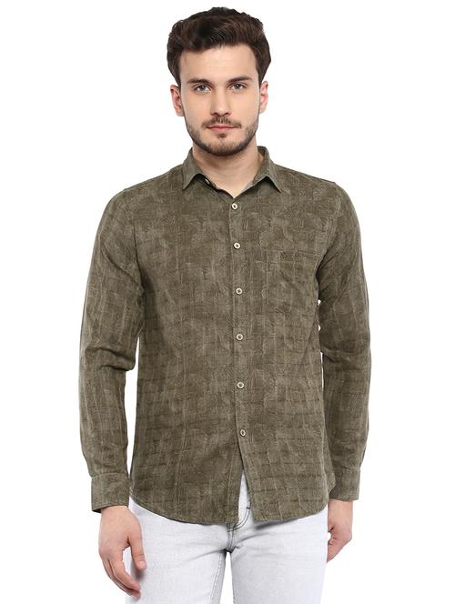 green printed casual shirt - 15976644 - Standard Image - 1