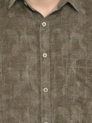 green printed casual shirt - 15976644 - Standard Image - 4