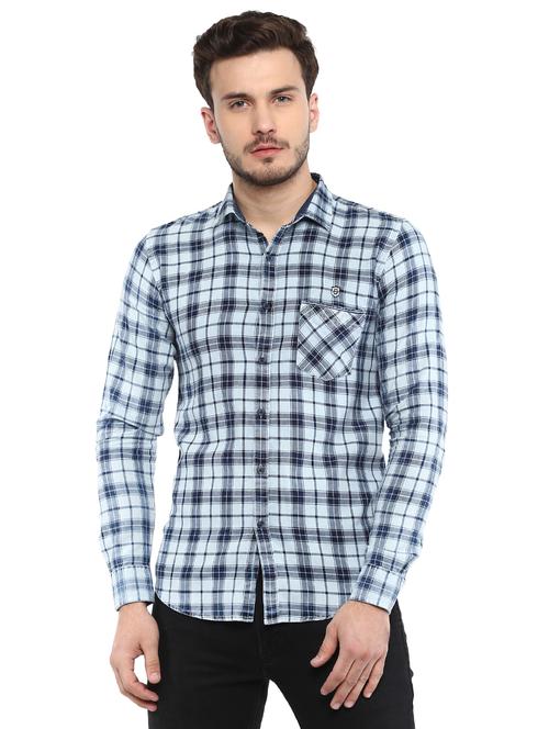 blue cotton casual shirt - 15976646 - Standard Image - 1