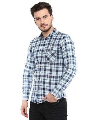 blue cotton casual shirt - 15976646 - Standard Image - 2