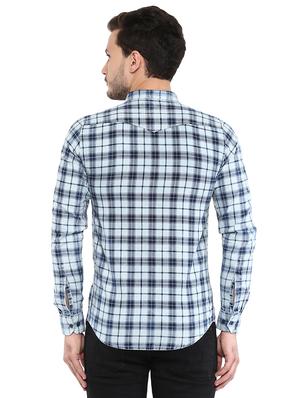 blue cotton casual shirt - 15976646 - Standard Image - 3