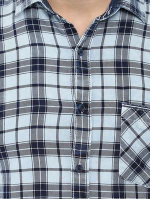 blue cotton casual shirt - 15976646 - Standard Image - 4