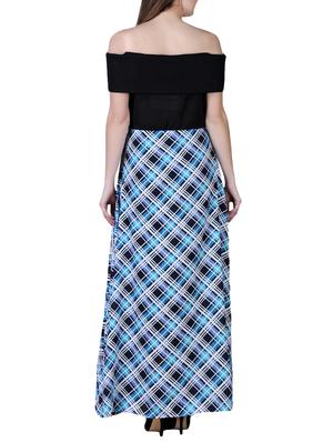 off shoulder checkered maxi dress - 15977064 - Standard Image - 3