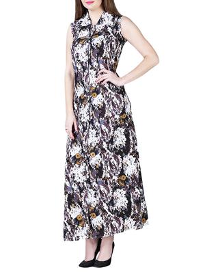 button up abstract maxi dress - 15977202 - Standard Image - 2