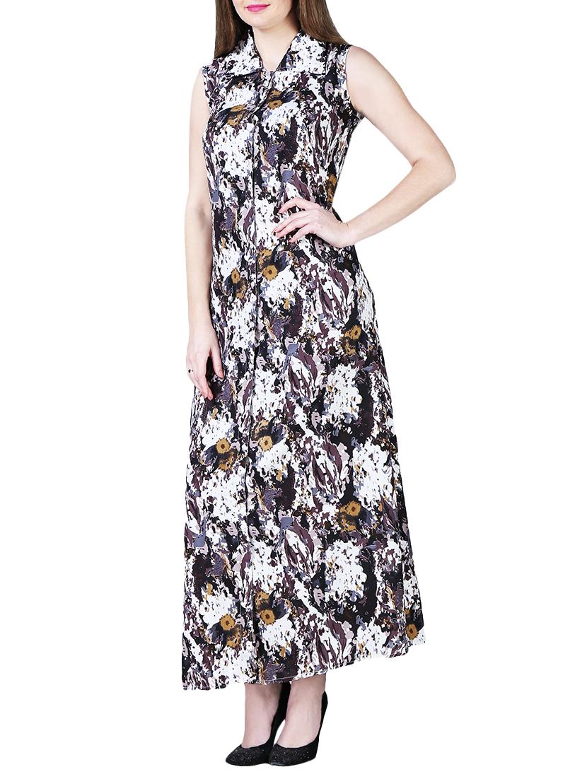 button up abstract maxi dress - 15977202 - Zoom Image - 2