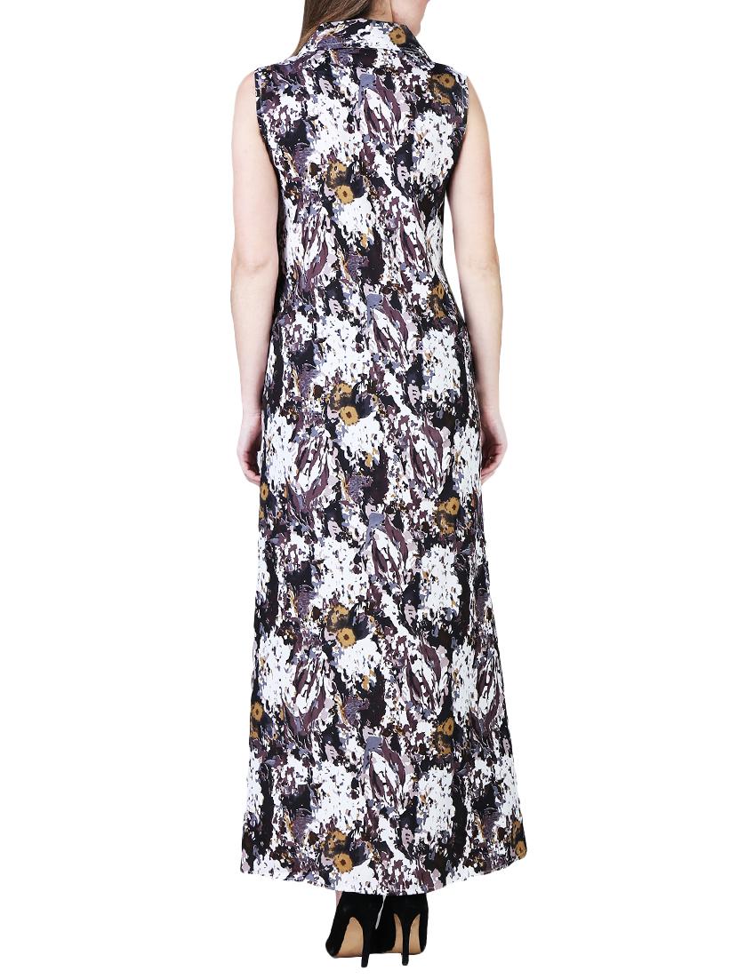 button up abstract maxi dress - 15977202 - Zoom Image - 3