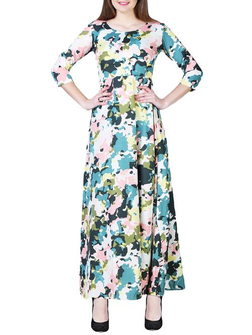 floral flared maxi dress - 15977209 - Standard Image - 1